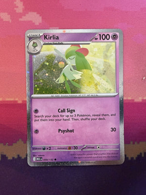 Pokemon Card Kirlia Mega Evolution Cosmo Holo 059/132 Near Mint