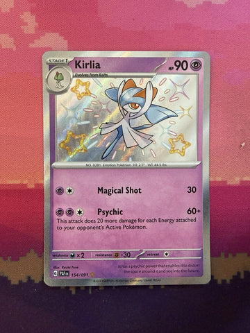 Pokemon Card Kirlia Paldean Fates Shiny 154/091 Near Mint