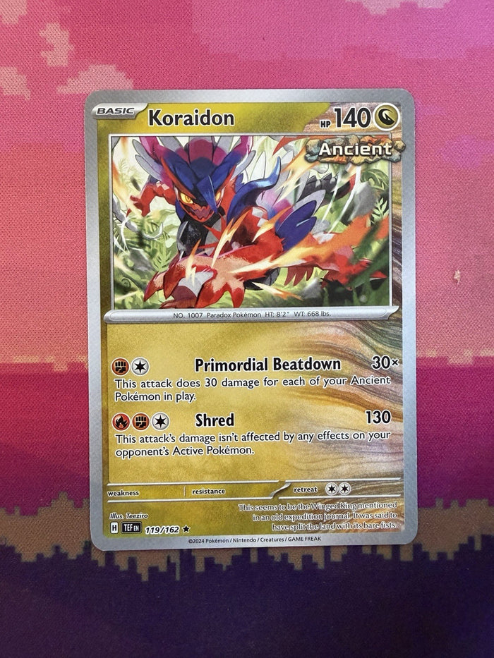 Pokemon Card Koraidon Temporal Forces Rare 119/162 Near Mint