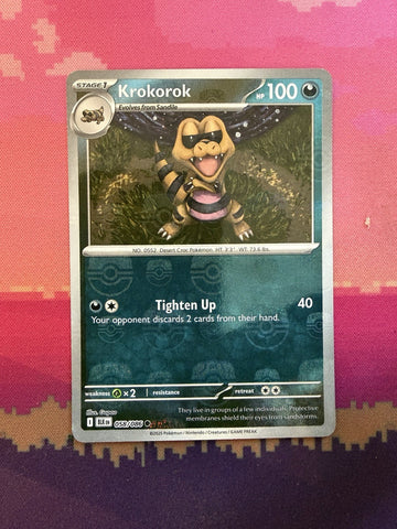 Pokemon Card Krokorok Black Bolt Masterball 058/086 Near Mint