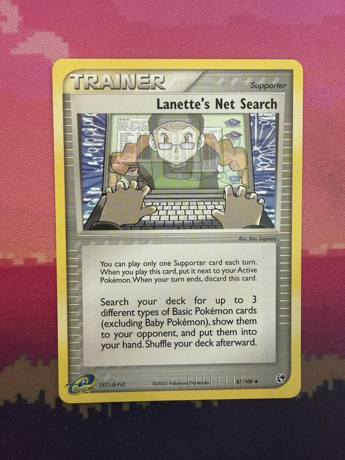 Pokemon Card Lanette's Net Search Sandstorm 87/100 Near Mint