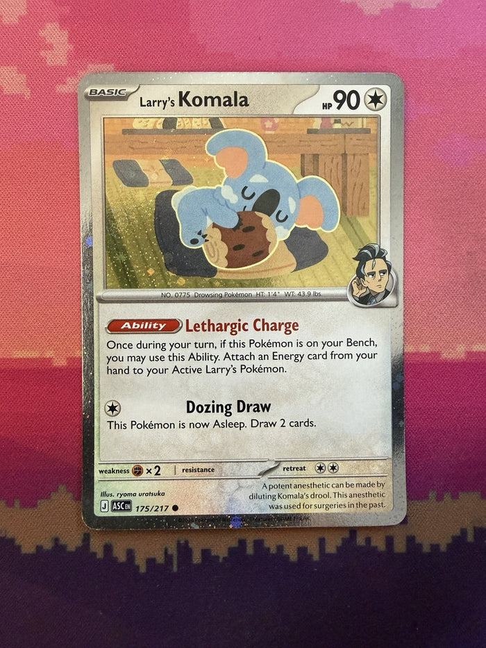 Pokemon Card Larry's Komala Ascended Heroes Cosmo Holo 175/217 Near Mint
