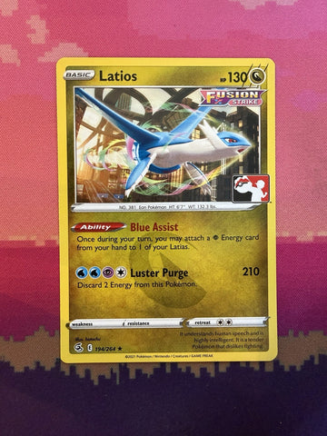 Pokemon Card Latios Prize Pack Stamp Rare 194/264 Near Mint