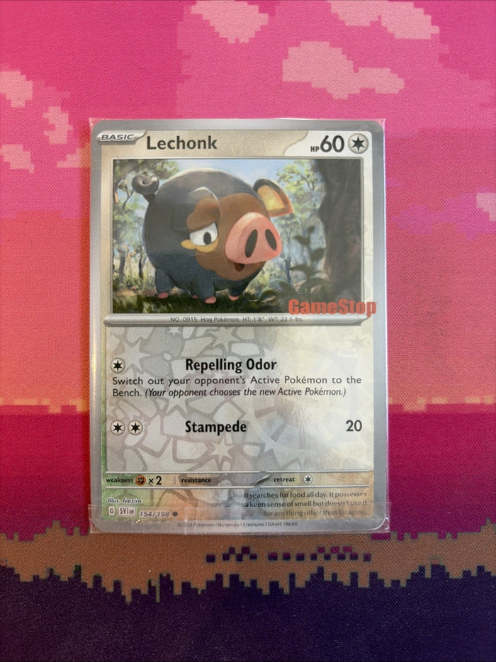 Pokemon Card Lechonk Game Stop Promo STAMPED 154/198 SEALED Near Mint