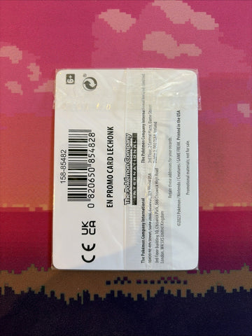 Pokemon Card Lechonk Game Stop Promo STAMPED 154/198 SEALED Near Mint (back)