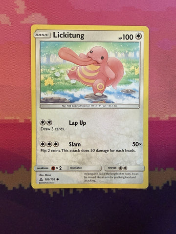 Pokemon Card Lickitung Ultra Prism Common 102/156 Near Mint