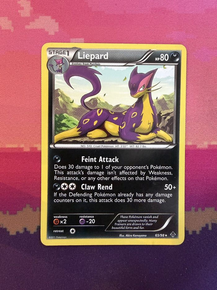 Pokemon Card Liepard Emerging Powers Rare 65/98 Near Mint
