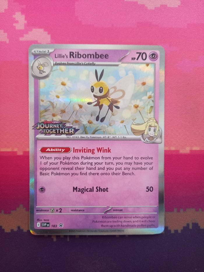 Pokemon Card Lillie's Ribombee Black Star Promo 183 Near Mint