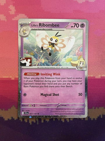 Pokemon Card Lillie's Ribombee Prize Pack Stamp Cosmo 067/159 Near Mint