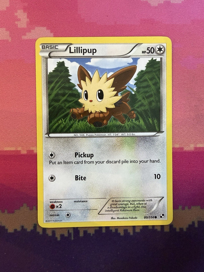 Pokemon Card Lillipup Black & White Common 80/114 Near Mint