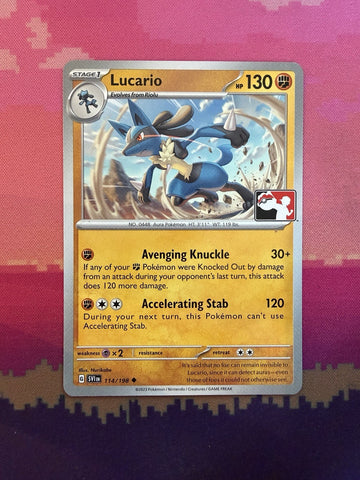 Pokemon Card Lucario Prize Pack Stamp Uncommon 114/198 Near Mint