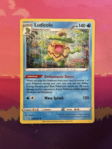 Pokemon Card Ludicolo Evolving Skies Holo Rare 034/203 Near Mint