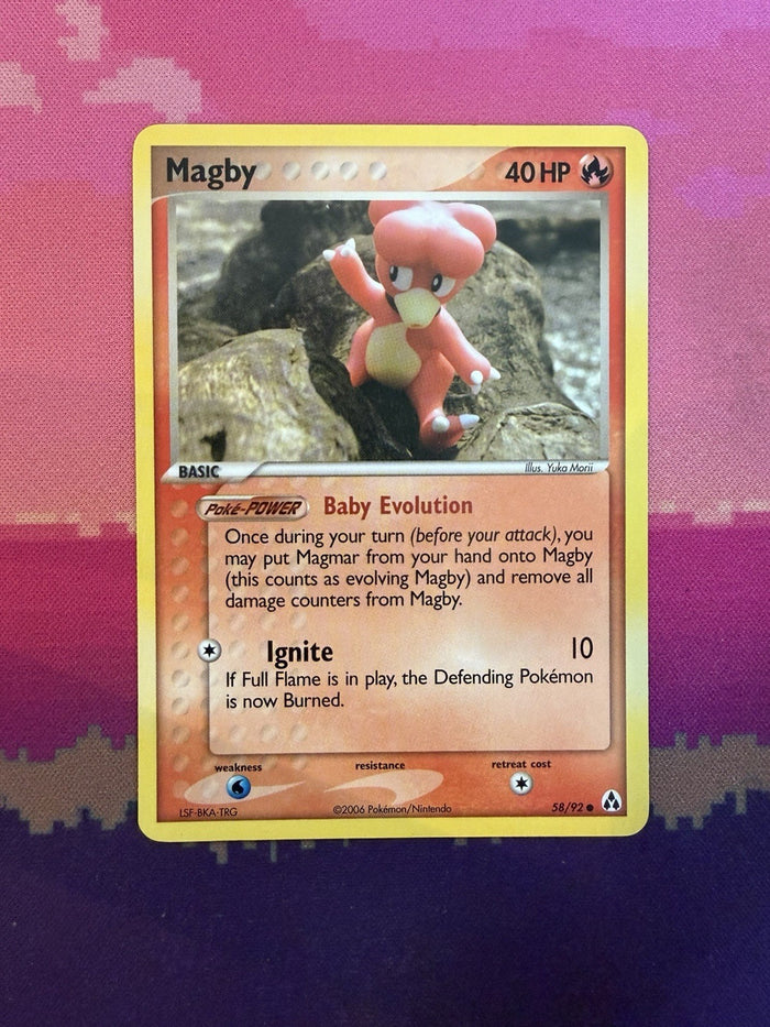 Pokemon Card Magby Legend Maker Common 58/92 Near Mint