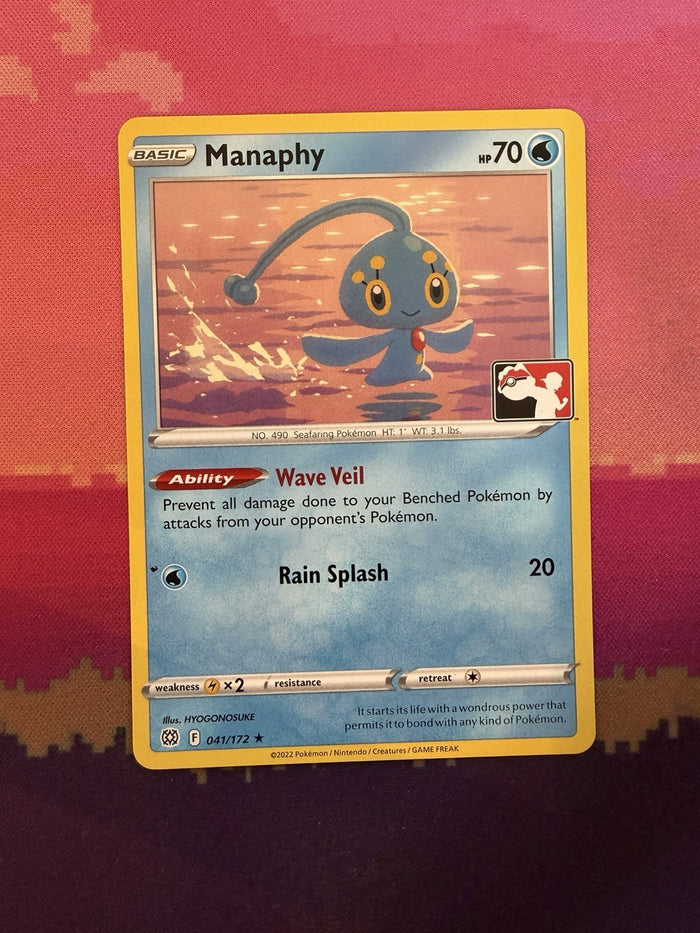 Pokemon Card Manaphy Prize Pack Stamp Rare 041/172 Near Mint