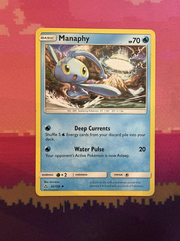 Pokemon Card Manaphy Ultra Prism Uncommon 42/156 Near Mint