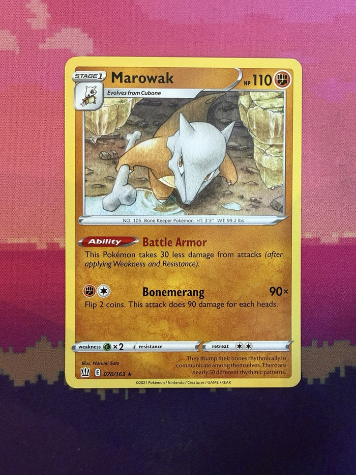 Pokemon Card Marowak Battle Styles Rare 070/163 Near Mint