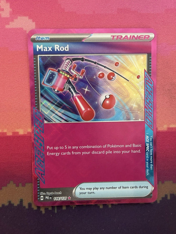 Pokemon Card Max Rod Prismatic Evolution ACE SPEC 116/131 Near Mint