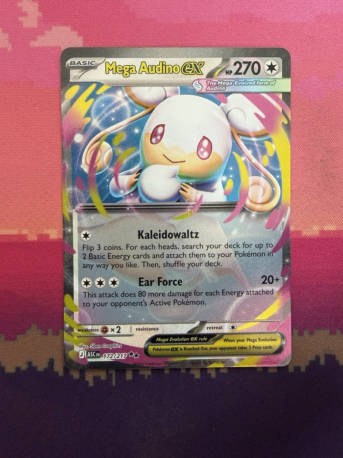Pokemon Card Mega Audino ex Escended Heroes Double Rare 172/217 Near Mint