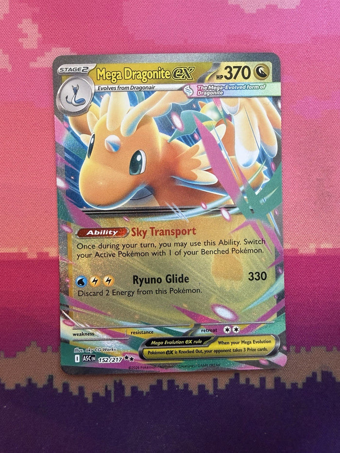 Pokemon Card Mega Dragonite ex Ascended Heroes Double Rare 152/217 Near Mint