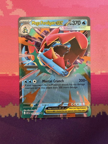 Pokemon Card Mega Feraligatr ex Ascended Heroes Double Rare 043/217 Near Mint