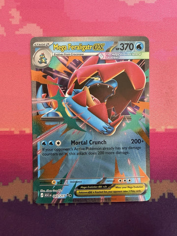 Pokemon Card Mega Feraligatr ex Ascended Heroes Double Rare 043/217 Near Mint