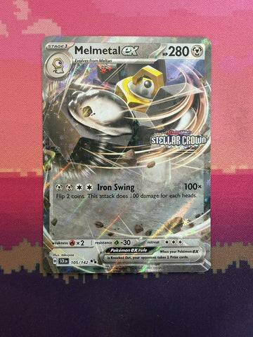 Pokemon Card Melmetal ex Stellar Crown Double Rare 105/142 Near Mint