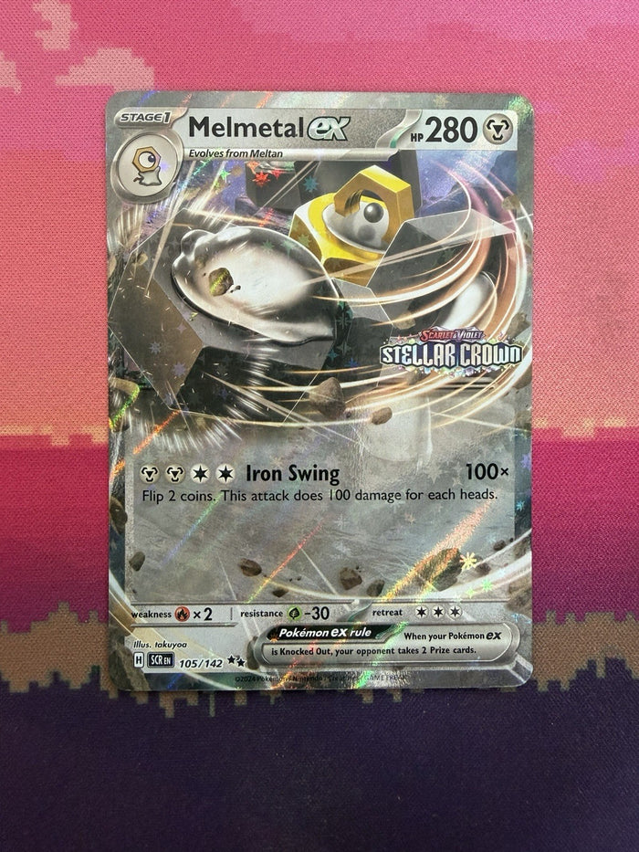 Pokemon Card Melmetal ex Stellar Crown Double Rare 105/142 Near Mint