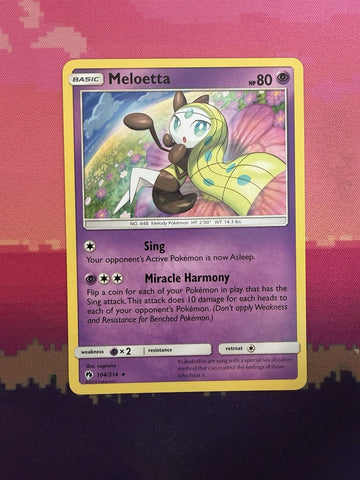 Pokemon Card Meloetta Lost Thunder Rare 104/214 Near Mint