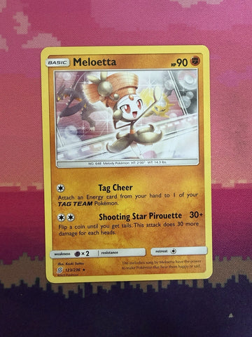 Pokemon Card Meloetta Unified Minds Rare 123/236 Near Mint