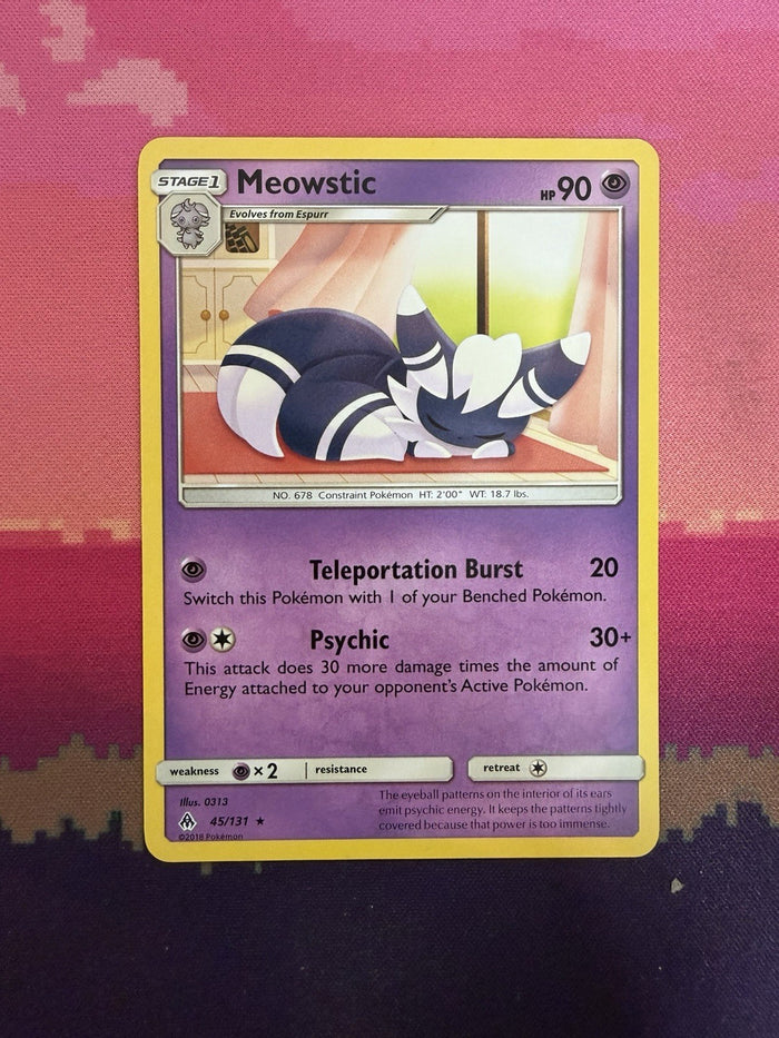 Pokemon Card Meowstic Forbidden Light Rare 45/131 Near Mint