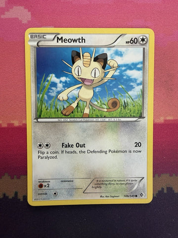 Pokemon Card Meowth Boundaries Crossed 106/149 Near Mint