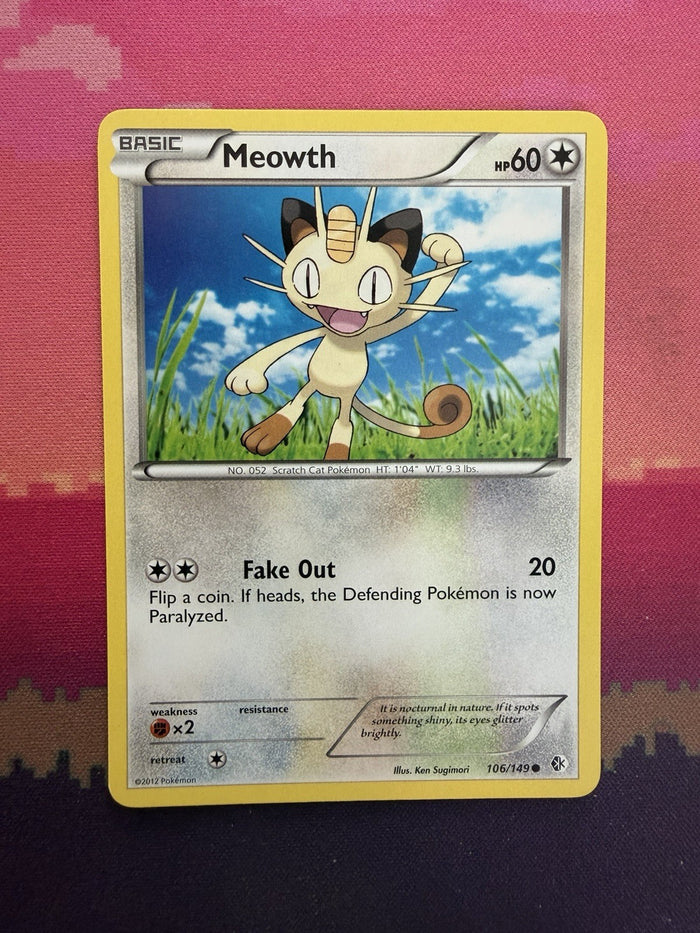 Pokemon Card Meowth Boundaries Crossed 106/149 Near Mint