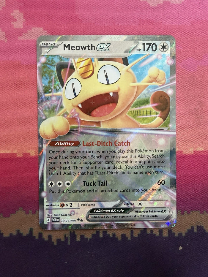 Pokemon Card Meowth ex Perfect Order Double Rare 062/088 Near Mint