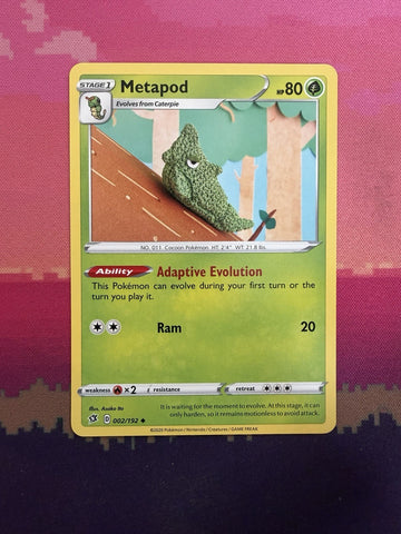 Pokemon Card Metapod Sun & Moon uncommon 2/149 Near Mint