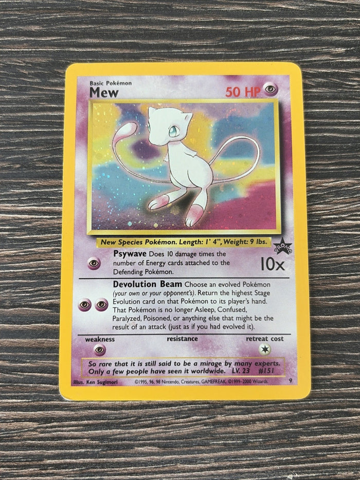 Pokemon Card Mew 9 Black Star Promo Holo Light Play Condition