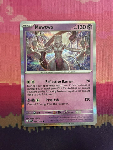 Pokemon Card Mewtwo Scarlet & Violet 151 Holo Rare 150/165 Near Mint