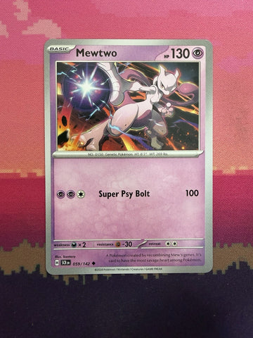 Pokemon Card Mewtwo Stellar Crown Uncommon 059/142 Near Mint