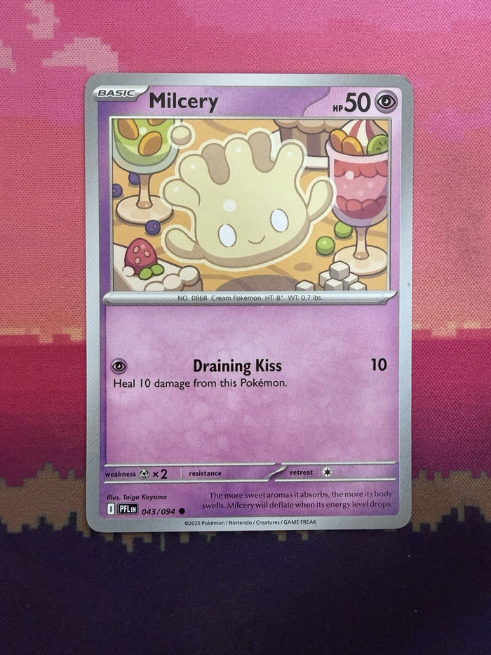 Pokemon Card Milcery Phantasmal Flames Common 043/094 Near Mint