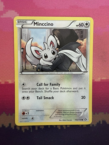 Pokemon Card Minccino Legendary Treasures 104/113 Near Mint
