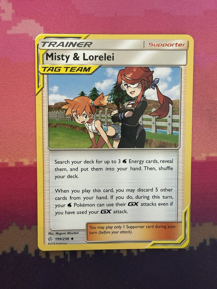 Pokemon Card Misty & Lorelei Cosmic Eclipse 199/236 Near Mint