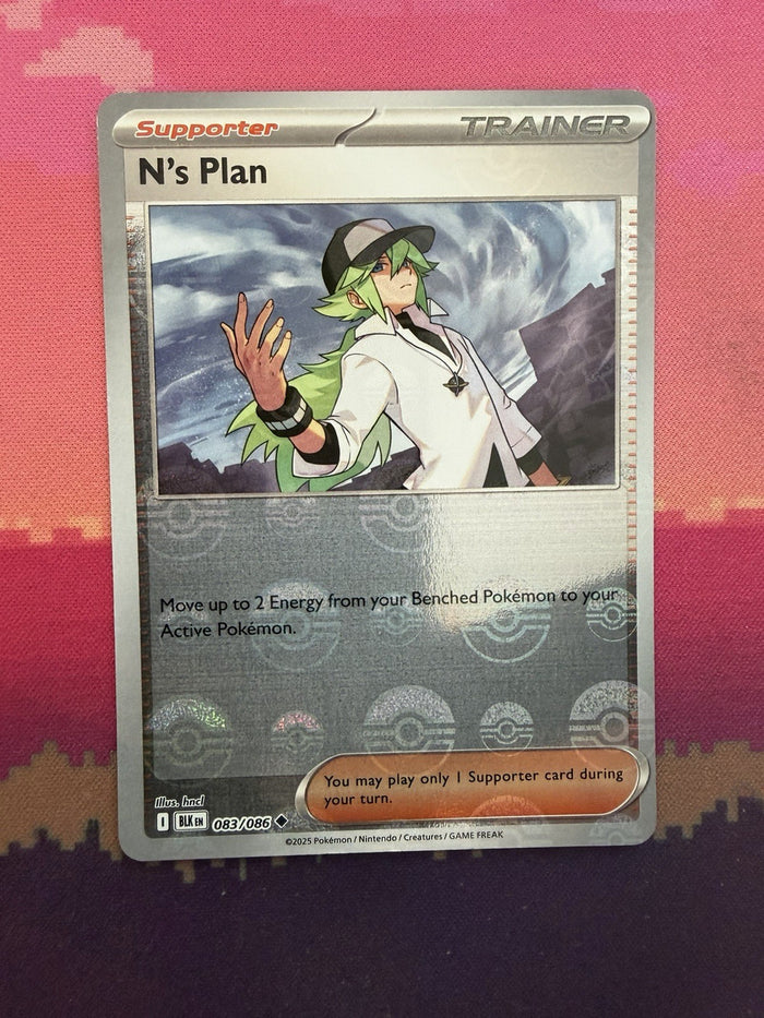 Pokemon Card N's Plan Black Bolt PokeBall Reverse 083/086 Near Mint