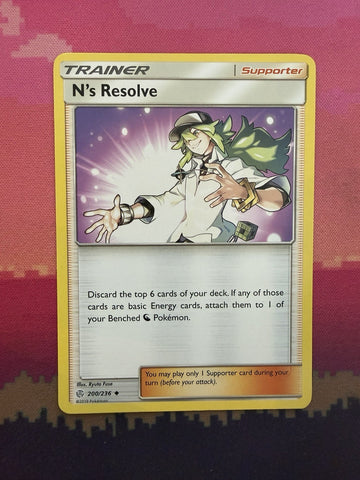 Pokemon Card N's Resolve Cosmic Eclipse 200/236 Near Mint