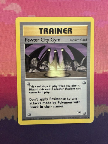 Pokemon Card Pewter City Gym Gym Heroes 115/132 Near Mint
