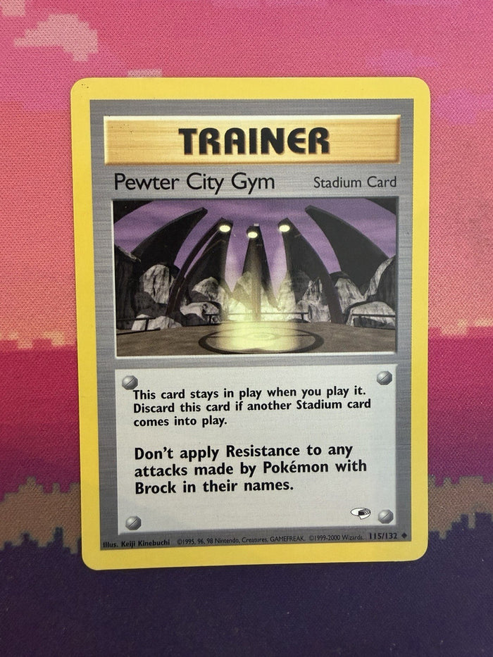 Pokemon Card Pewter City Gym Gym Heroes 115/132 Near Mint