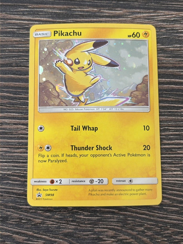 Pokemon Card Pikachu SM98 Black Star Promo (3) Light Play Condition
