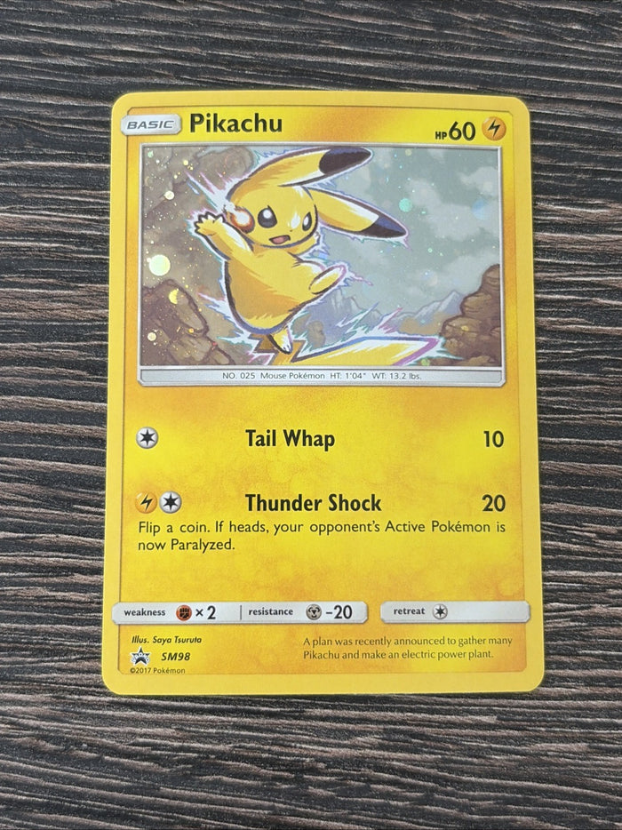 Pokemon Card Pikachu SM98 Black Star Promo (1) Light Play Condition