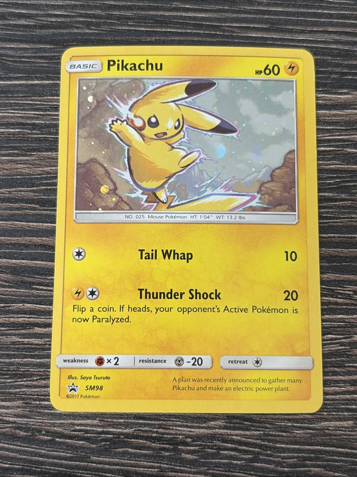 Pokemon Card Pikachu SM98 Black Star Promo (2) Light Play Condition