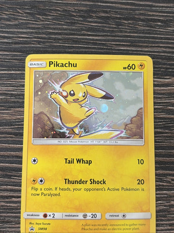 Pokemon Card Pikachu SM98 Black Star Promo (2) Light Play Condition (back)