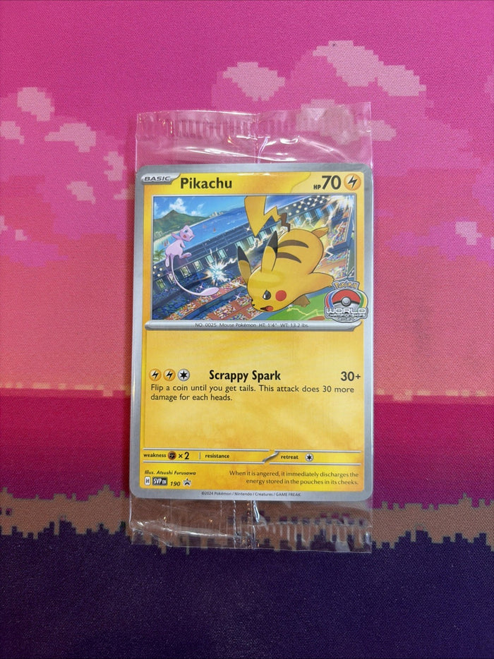Pokemon Card Pikachu World Championships 2024 STAMPED Promo 190 SEALED Near Mint