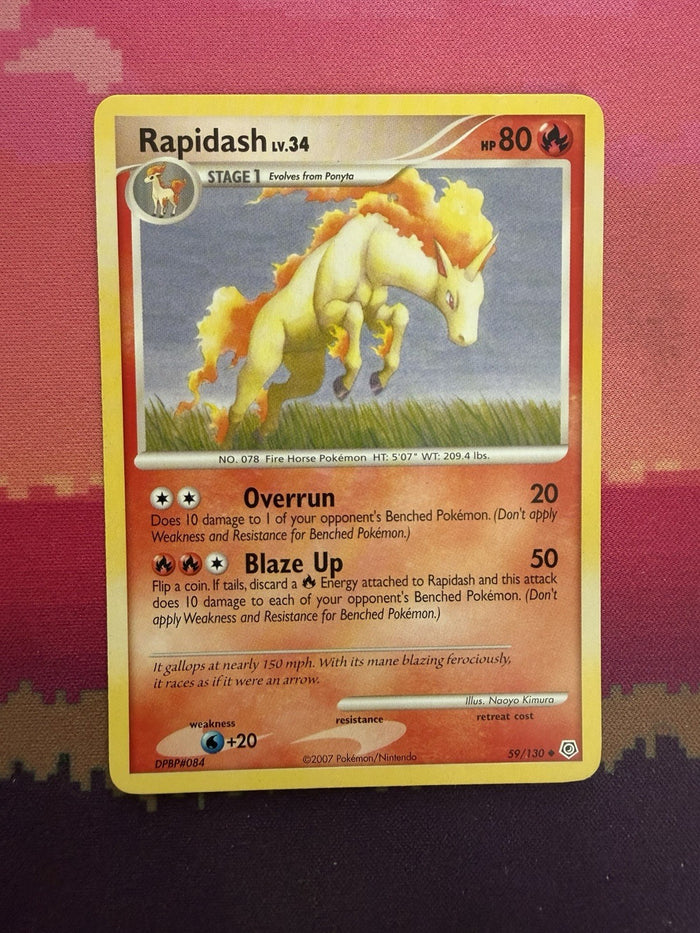 Pokemon Card Rapidash Diamond & Pearl 59/130 Near Mint